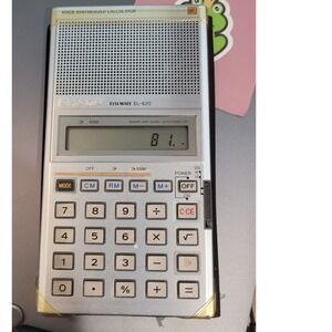 Sharp Elsi Mate EL-620 Voice Synthesized Calculator Vintage Japan 1980s Silver